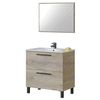 Mueble Athena Melamina Miroytengo 2 Cajones Y Espejo- Roble