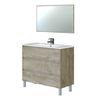 Mueble De Baño Dakota 100 Con Espejo Roble Alaskamueble:100espejo:100 X Mueble:86espejo:57,5 X Mueble:45espejo:1,8 Cm