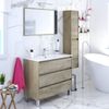 Mueble De Baño Dakota 100 Con Espejo Roble Alaskamueble:100espejo:100 X Mueble:86espejo:57,5 X Mueble:45espejo:1,8 Cm