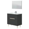 Mueble Baño Lotto Melamina Miroytengo 80x45x80 Cm - Gris Y Roble