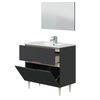 Mueble Baño Lotto Melamina Miroytengo 80x45x80 Cm - Gris Y Roble