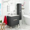 Mueble Baño Lotto Melamina Miroytengo 80x45x80 Cm - Gris Y Roble