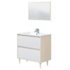 Mueble Baño Verona Melamina Miroytengo 80x45x80 Cm -roble/blanco