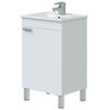 Miroytengo Mueble De Baño Atenea Con Patas Armario 1 Puerta Abatible Color Blanco Brillo 50 Cm (sin Lavabo)