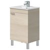 Miroytengo Mueble De Baño Atenea Con Patas Armario 1 Puerta Abatible Color Roble 50 Cm (sin Lavabo)