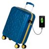 Maleta Cabina Puerto Usb Abs Trolley 55cms 4 Ruedas Dobles Candado Tsa 171150 Azul