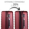 Maleta De Viaje Mediana Expandible Abs Trolley 60cm 4 Ruedas Dobles Simoa 71260 Granate