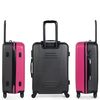 Juego Set 3 Maletas De Viaje Rígidas 4 Ruedas Trolley 50|60|70 Cm Abs  71100 Fucsia-antrac