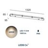 Leds·c4 Plafon Ip65 Solid 1260mm Led 17,5w 4000k Gris 1835lm