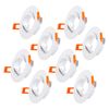 Pack 8 Aro Foco Downlight  Basculante Circular Aluminio Blanco 93mm