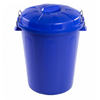 Cubo De Basura Con Tapa 100 Litros Basurero Azul Asas De Presión