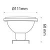 Bombilla Led Ar111 G53 - 12v - 45º - 12w