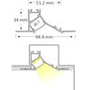 Perfil Para Tira Led 94x34 Trimless Esquina De Arriba/abajo (2m)