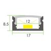 Perfil De Aluminio Para Tira Led Superficie - 17x8mm - 1 Ó 2 Metros