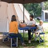 Mesa De Camping De Aluminio Plástico 135,5x84,5x66cm - Outsunny. Azul