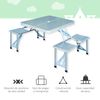 Mesa Maleta De Camping De Aluminio Mdf 136x85,5x66 Cm-outsunny.plata