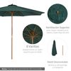 Sombrilla Parasol De Jardín De Poliéster Ø300x250 Cm - Outsunny.verde