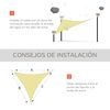 Toldo Vela Triangular Parasol De Poliéster 3x3x3 M - Outsunny. Arena