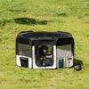 Parque Mascotas De Tela Oxford 120x48x58 Cm - Pawhut. Negro Y Crema