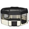 Parque Mascotas Plegable De Acero Pvc 114x48x58 Cm - Pawhut. Negro