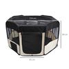 Parque Mascotas Plegable De Acero Pvc 114x48x58 Cm - Pawhut. Negro