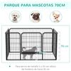 Parque Para Mascotas 4 Vallas De Metal 125x80x70 Cm - Pawhut. Negro