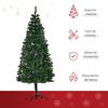 Árbol De Navidad Artificial De Pvc Metal Homcom 80x80x180 Cm - Verde