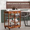 Carrito Para Cocina Multifuncional De Melamina De Madera Homcom