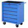 Carro Caja De Herramientas De Acero Homcom 67,5x33x77 Cm - Azul
