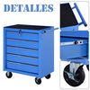 Carro Caja De Herramientas De Acero Homcom 67,5x33x77 Cm - Azul