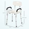 Taburete Regulable Con Respaldo Homcom Silla Antideslizante Ajustable