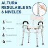 Taburete Regulable Con Respaldo Homcom Silla Antideslizante Ajustable