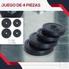 4 Discos Pesas Homcom De Plástico, Arena, Cemento, Ø32x5,5 Cm, Negro