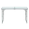 Mesa De Camping Plegable Outsunny Mdf Aluminio, 120x60x70 Cm, Blanco