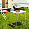 Mesa Plegable De Picnic Outsunny Mdf Aluminio, 60x45x64 Cm, Blanco