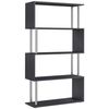 Librería Mueble De Melamina De Madera Homcom 80x30x145 Cm - Negro