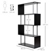 Librería Mueble De Melamina De Madera Homcom 80x30x145 Cm - Negro