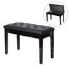 Taburete De Piano De Madera De Caucho Pu Homcom 76x36x50 Cm - Negro