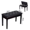 Taburete De Piano De Madera De Caucho Pu Homcom 76x36x50 Cm - Negro