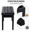 Taburete De Piano De Madera De Caucho Pu Homcom 76x36x50 Cm - Negro