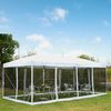 Carpa Plegable De Acero Tela Oxford Gasa 6x3 M - Outsunny. Blanco