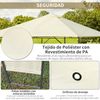 Carpa Cenador De Acero Poliéster 300x300x260 Cm - Outsunny. Crema