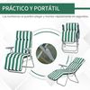 Conjunto 2 Tumbonas De Acero Poliéster 60x75x102 Cm-outsunny. Verde