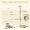 Árbol Para Gatos Rascador De Aglomerado De Madera Felpa 40x40x116 Cm