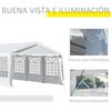 Carpa De Jardín De Acero Pe 800x400x280 Cm-outsunny. Blanco