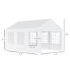 Carpa Cenador De Acero Tela De Pe 6x4x2,8m-outsunny. Blanco