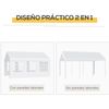 Carpa Cenador De Acero Tela De Pe 6x4x2,8m-outsunny. Blanco