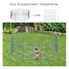 Parque Para Cachorros 8 Vallas De Acero 63x60 Cm - Pawhut. Plata