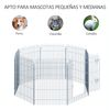 Parque Para Cachorros 8 Vallas De Acero 63x91 Cm - Pawhut. Plata