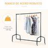 Armarios Con Ruedas Homcom Perchero Colgador 150x60x170 Cm Negro